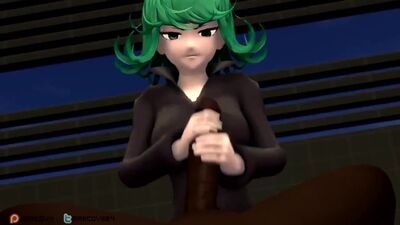 Tatsumaki (Tornado of Terror) - BBC; handjob; masturbation; 3D sex porno hentai; [One-Punch Man]