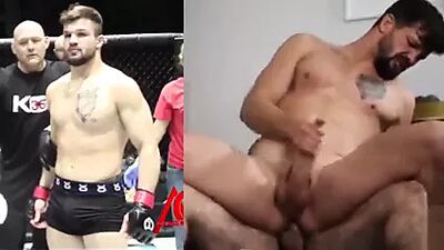 ММА Fighter Dan Yates скачет на члене