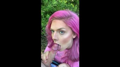 Barbie trans Girl Sucks and fucks at public park