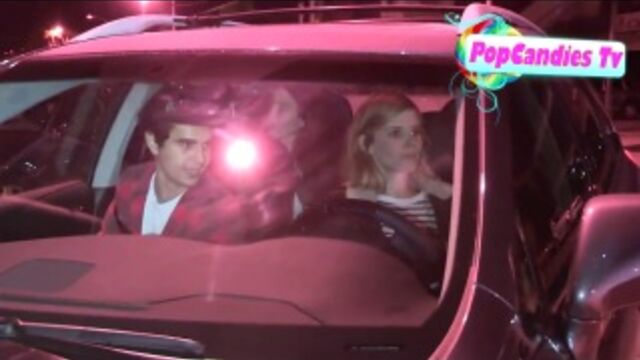 Max Minghella & Kate Mara with Rashida Jones greet a fan departing Craigs in WeHo