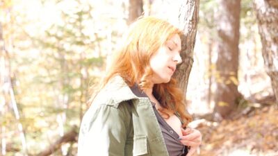 Camille Crimson - autumn masturbation in the forest