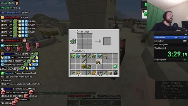 [FeelsOkayMan [Forsen Reacts -Clips -TTS Donations]] Forsen BEATS xQc! [26:36] MINECRAFT SPEEDRUN RECORD