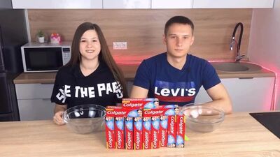 [Lina Win] ЛИЗУН ИЗ ЗУБНОЙ ПАСТЫ ЧЕЛЛЕНДЖ! 3 ЦВЕТА КЛЕЯ В СЛАЙМ! Toothpaste Slime Challenge!