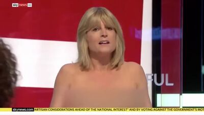 Celebrity Big Brothers Rachel Johnson strips topless live on air in bid for Brexit