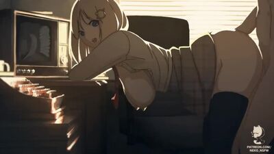 Amelia Watson clothed sex with huge cumshot | Hololive 2d hentai pron